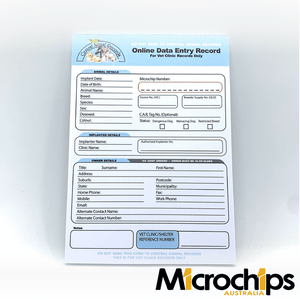 A5 Online Data Entry Record Notepad (100 Pages) For Companion Animals (Pets)