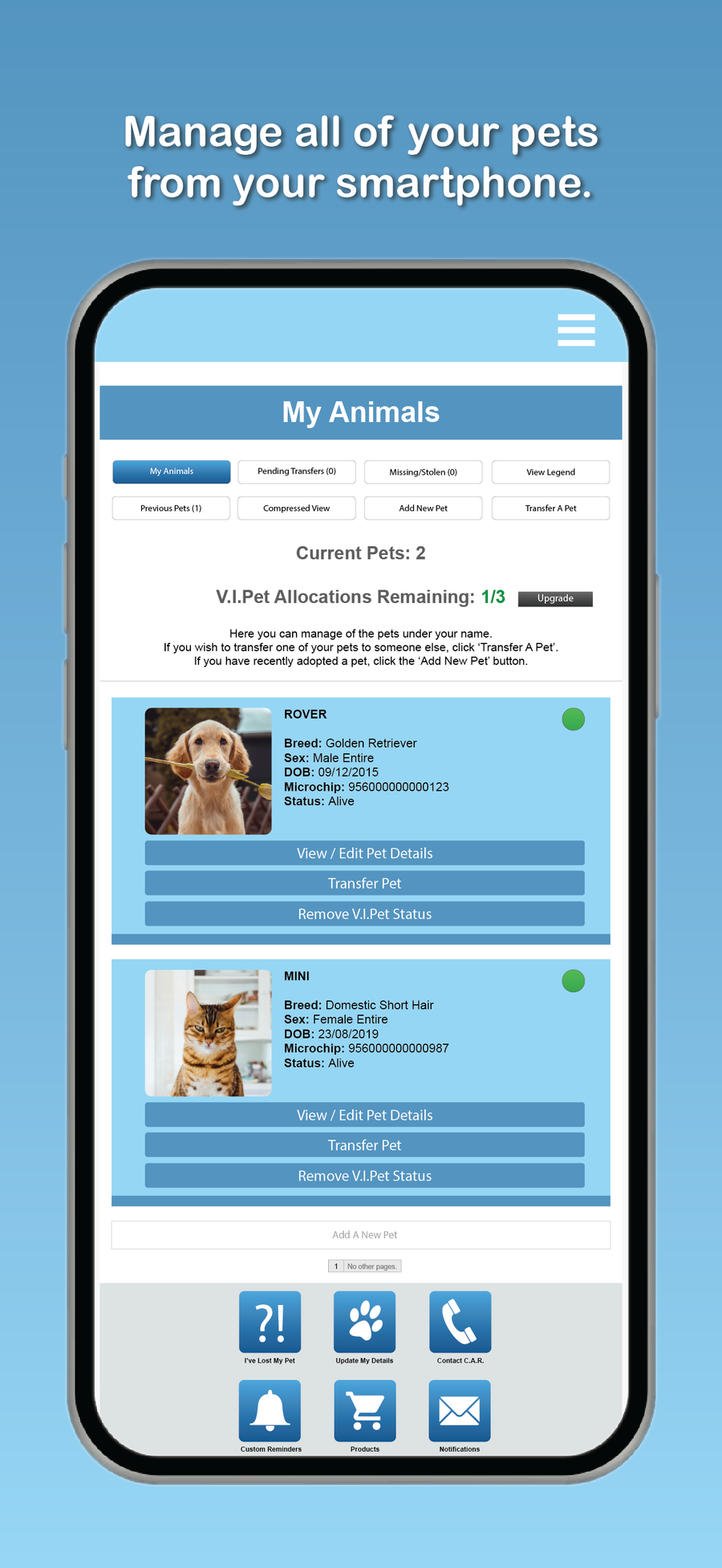 Central Animal Records Mobile App