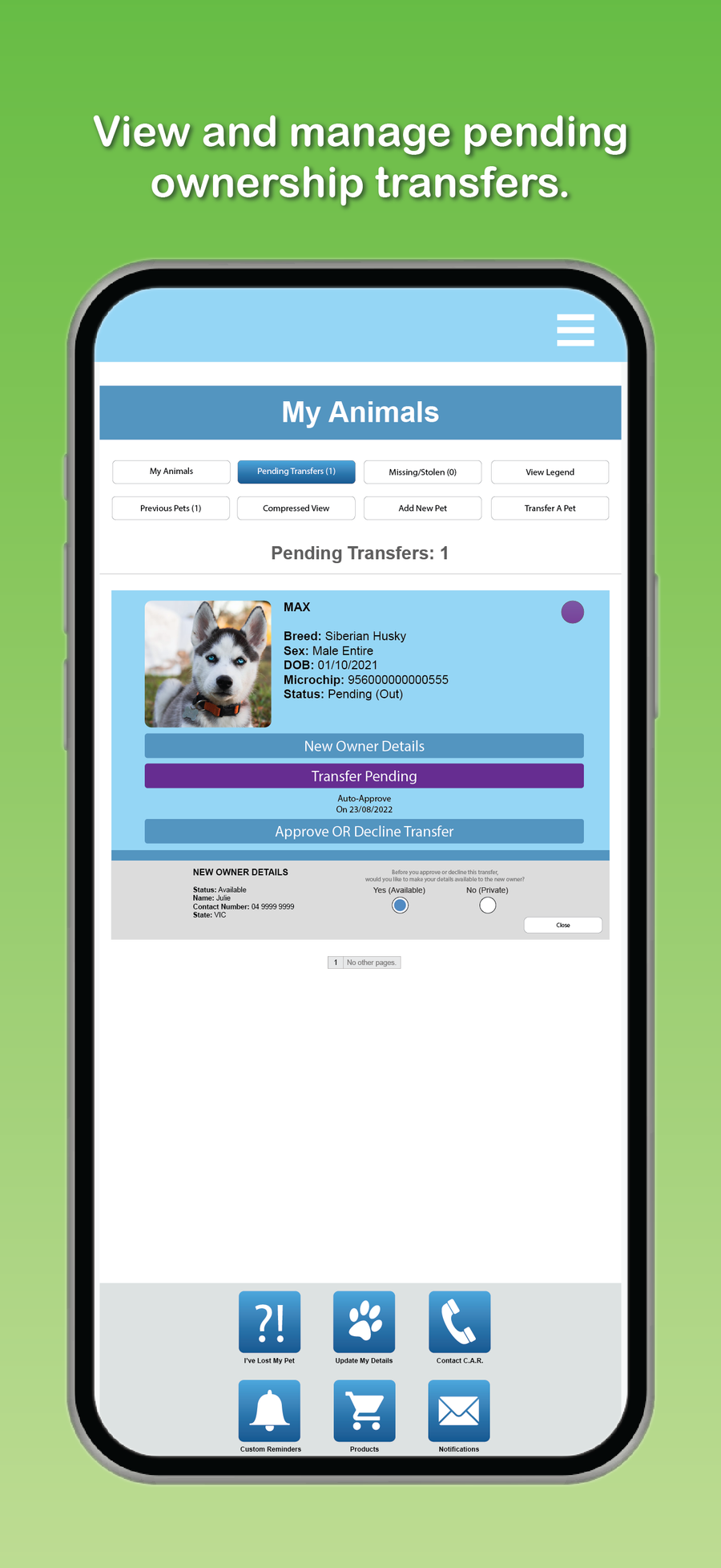 Central Animal Records Mobile App