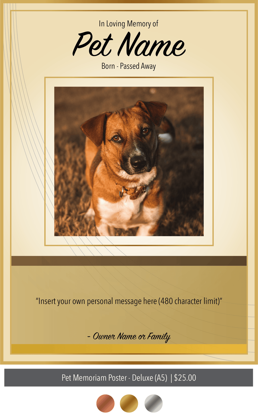 Pet Memoriam Poster - Central Animal Records